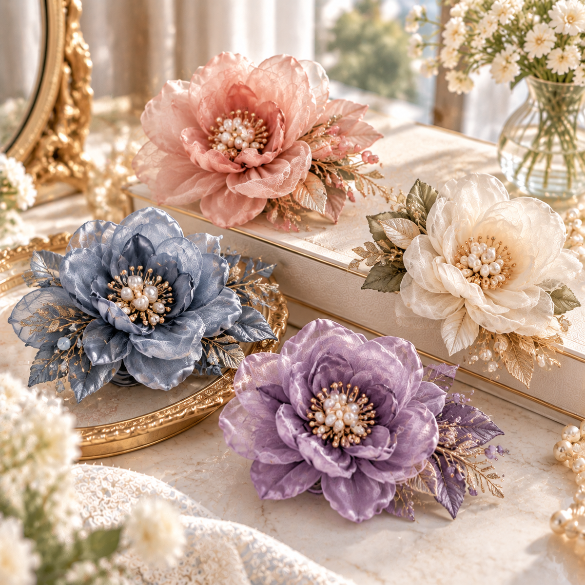Norvexad™ Handcrafted Fabric Flower Brooch