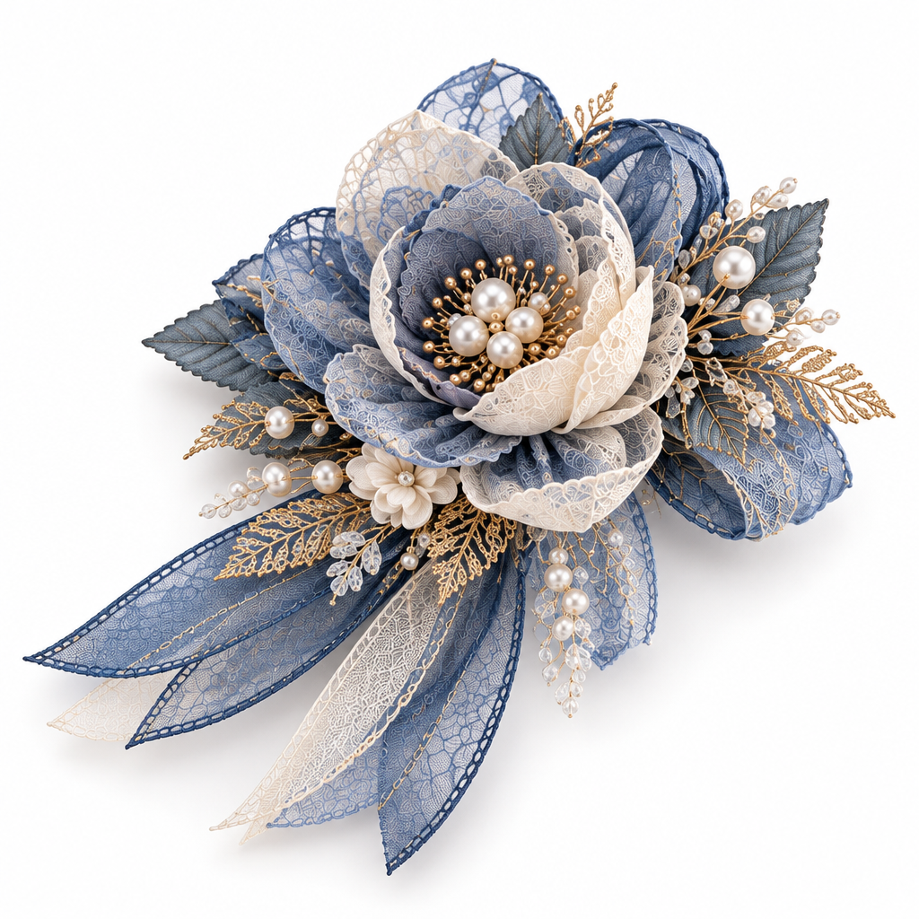 Norvexad™ Vintage Textile Brooch Duo Set