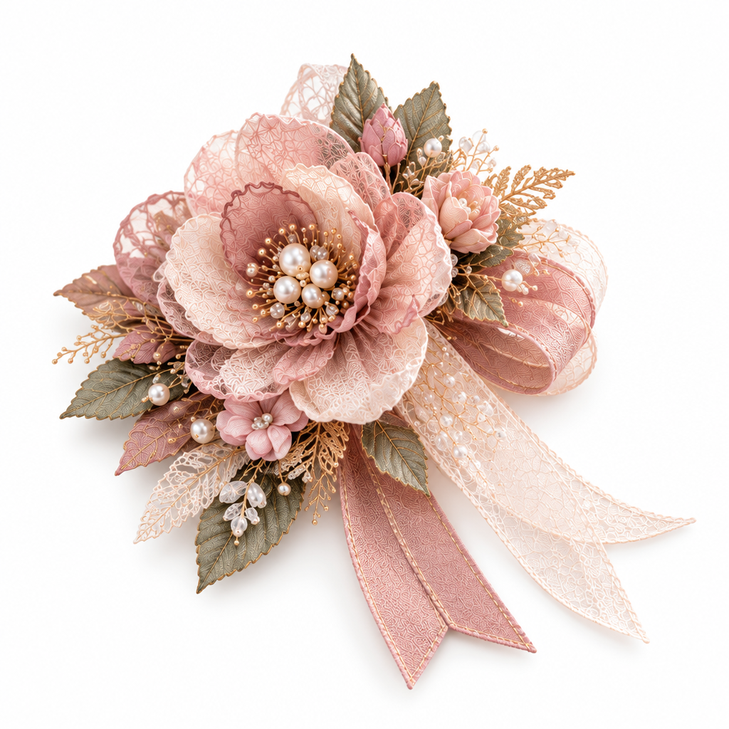 Norvexad™ Vintage Textile Brooch Duo Set